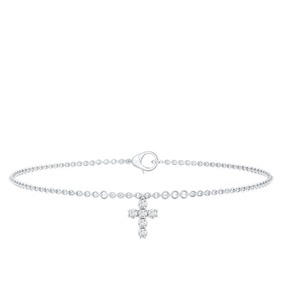 Certified Diamond Cross Chain Bracelet