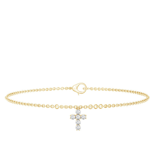 Certified Diamond Cross Chain Bracelet