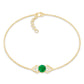 Genuine Emerald and Diamond Chain Bracelet For Her