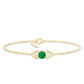 Genuine Emerald and Diamond Chain Bracelet For Her