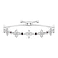 Genuine Garnet Flower Bracelet with Bolo Chain