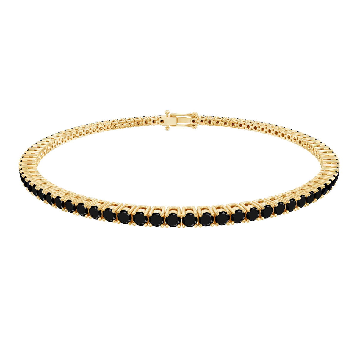 Certified Round Cut Lab Grown Black Diamond Tennis Bracelet