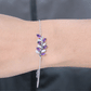 Natural Amethyst Leaf Bracelet with Certificate