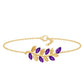 Natural Amethyst Leaf Bracelet with Certificate