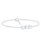 Three Stone Moissanite Chain Bracelet