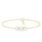 Three Stone Moissanite Chain Bracelet