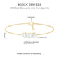 Three Stone Moissanite Chain Bracelet