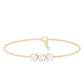 Three Stone Moissanite Chain Bracelet