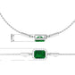 1.6 Carat Emerald Cut Lab Created Emerald Bolo Bracelet with Diamond Halo
