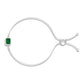 1.6 Carat Emerald Cut Lab Created Emerald Bolo Bracelet with Diamond Halo