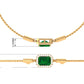1.6 Carat Emerald Cut Lab Created Emerald Bolo Bracelet with Diamond Halo