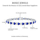 Certified Lab Grown Blue Sapphire Heart Tennis Bracelet with Moissanite