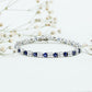 Certified Lab Grown Blue Sapphire Heart Tennis Bracelet with Moissanite