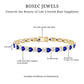 Certified Lab Grown Blue Sapphire Heart Tennis Bracelet with Moissanite