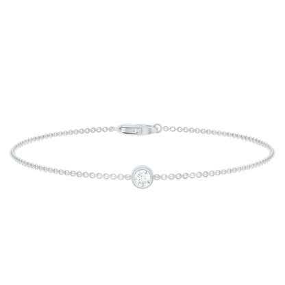 Certified Diamond Chain Bracelet in Bezel Setting