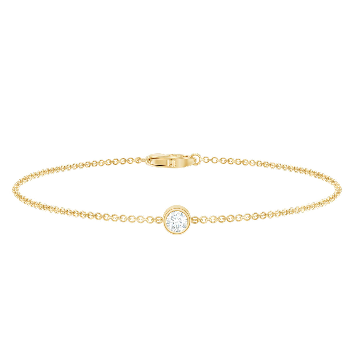 Certified Diamond Chain Bracelet in Bezel Setting