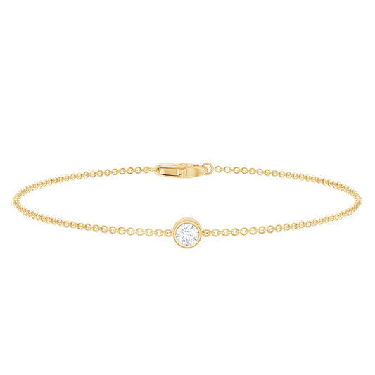 Certified Diamond Chain Bracelet in Bezel Setting