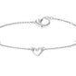 Natural Diamond Heart Chain Bracelet with Bezel Setting