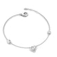 Natural Diamond Heart Chain Bracelet with Bezel Setting