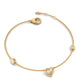 Natural Diamond Heart Chain Bracelet with Bezel Setting
