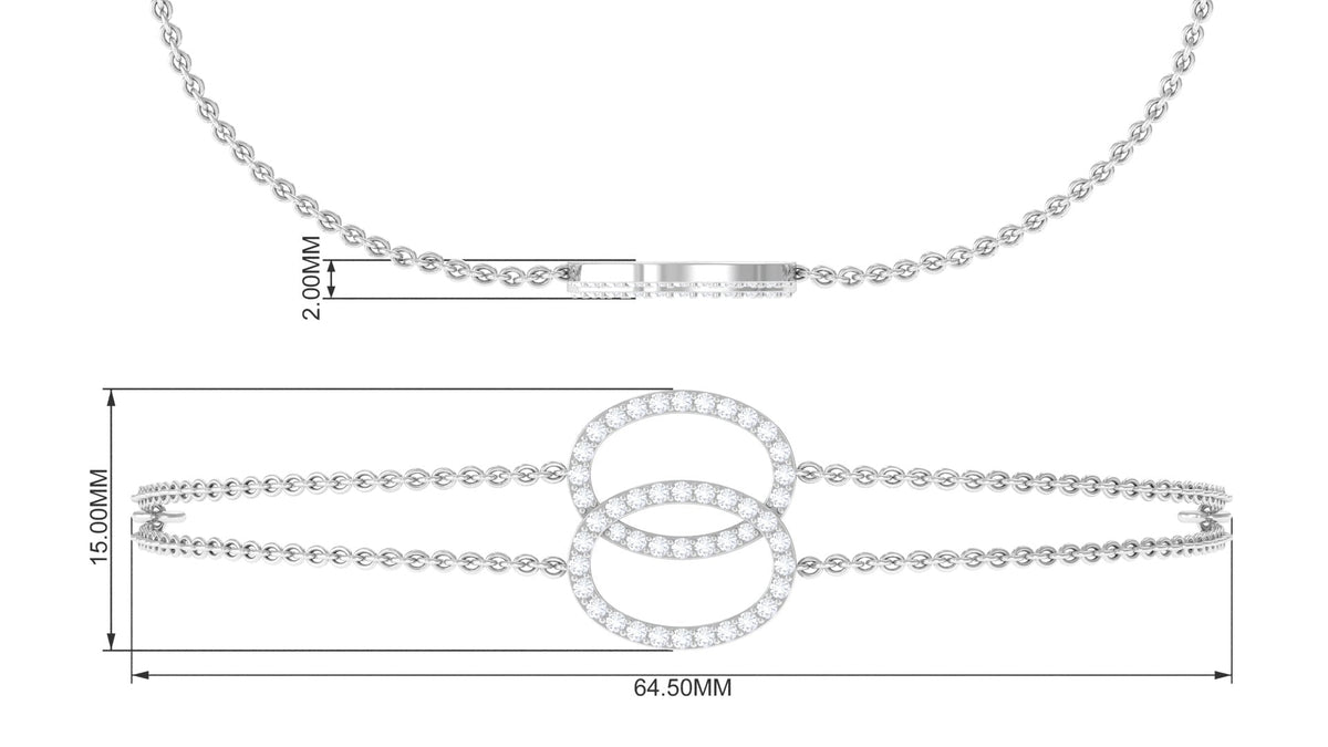 Real Diamond Eternity Chain Bracelet for Women
