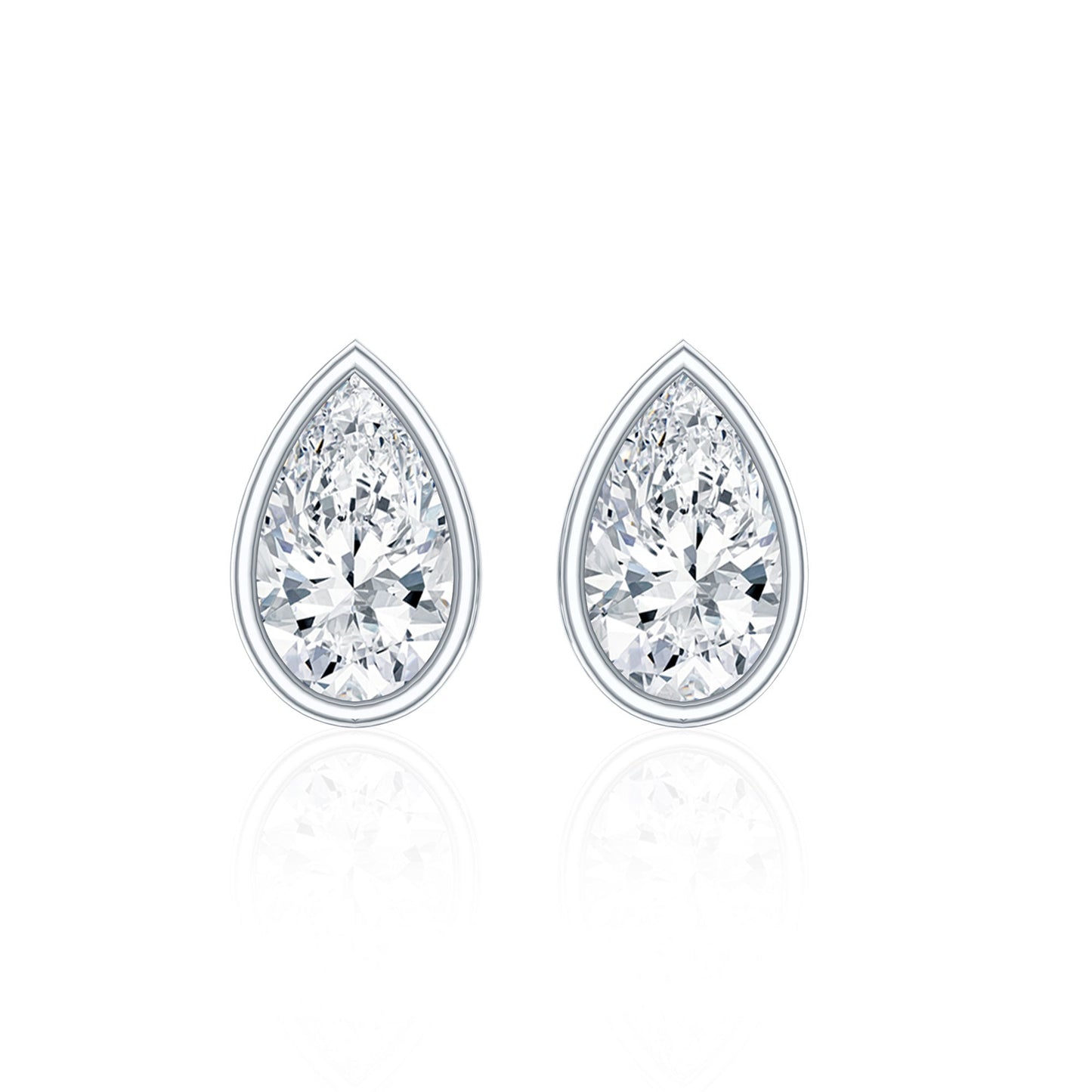 Bezel Set Diamond Tiny Stud Earrings