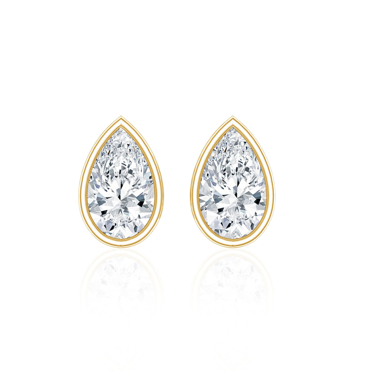 Bezel Set Diamond Tiny Stud Earrings