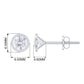 Round Diamond Solitaire Stud Earrings in Bezel Setting