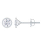 Round Diamond Solitaire Stud Earrings in Bezel Setting