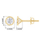 Round Diamond Solitaire Stud Earrings in Bezel Setting