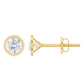 Round Diamond Solitaire Stud Earrings in Bezel Setting