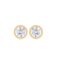 Round Diamond Solitaire Stud Earrings in Bezel Setting