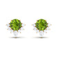 Real 1.8 Carat Peridot Stud Earrings with Diamond Half Halo