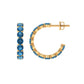 Real London Blue Topaz Hoop Earrings For Women