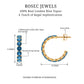 Real London Blue Topaz Hoop Earrings For Women