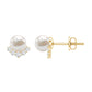 Modern Stud Earrings with Freshwater Pearl and Diamond