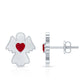 Heart Shape Ruby Angel Stud Earrings with Screw on Back