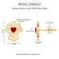 Heart Shape Ruby Angel Stud Earrings with Screw on Back