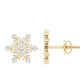 Moissanite Snowflake Stud Earrings for Her