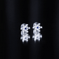 Created Blue Sapphire Snowflake Stud Earrings with Moissanite