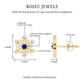 Created Blue Sapphire Snowflake Stud Earrings with Moissanite