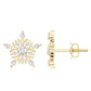 Certified Moissanite Snowflake Stud Earrings for Women