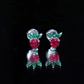 Strawberry Earrings With Lab Grown Ruby Emerald