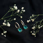 4.6 CT Lab Grown Emerald Hoop Dangle Earrings with Diamond