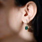 4.6 CT Lab Grown Emerald Hoop Dangle Earrings with Diamond