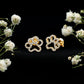 Moissanite Paw Print Earrings With Certificate