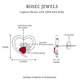 Cute Heart Paw Stud Earrings with Ruby and Diamond