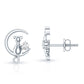 Diamond Cat Moon Stud Earrings for Women