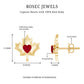 0.94 Carat Heart Shape Ruby Maple Leaf Stud Earrings