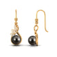 Designer 15 Carat Tahitian Pearl Drop Earrings with Diamond